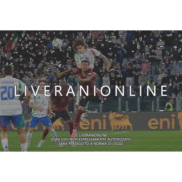 TVEM October 10, 2024 in Roma, Italy. Italy vs Belgium, UEFA Nations League 2024/25 League A Group A2 match - Olympic Stadium. In the pic: Riccardo Calafiori of Italy in action against Cyril Ngonge of Belgium ©Emmanuele Matrodonato/AGENZIA ALDO LIVERANI SAS