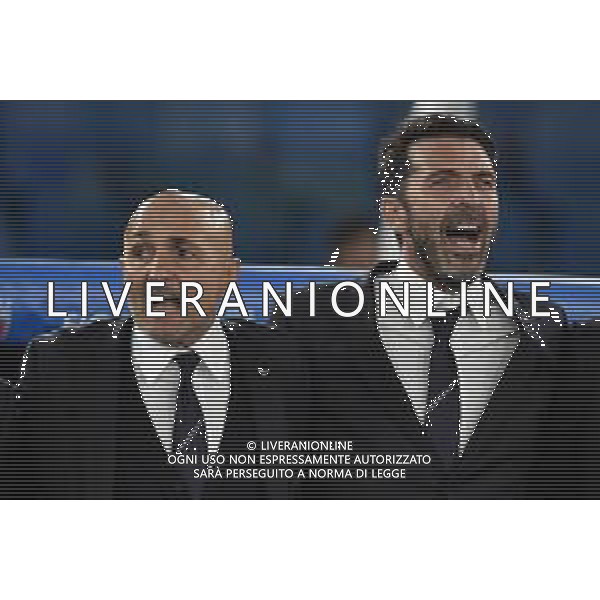 Italia vs Belgio - Uefa Nations League - 3 giornata Stadio Olimpico - Roma 10-10-2024 nella foto Luciano Spalletti e Buffon Gianluigi ©Federico Gaetano/AGENZIA ALDO LIVERANI SAS