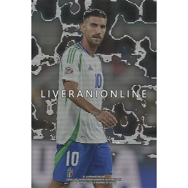 Italia vs Belgio - Uefa Nations League - 3 giornata Stadio Olimpico - Roma 10-10-2024 nella foto Lorenzo Pellegrini ©Federico Gaetano/AGENZIA ALDO LIVERANI SAS