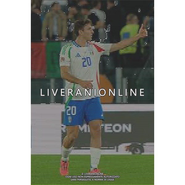 TVEM October 10, 2024 in Roma, Italy. Italy vs Belgium, UEFA Nations League 2024/25 League A Group A2 match - Olympic Stadium. In the pic: Andrea Cambiaso of Italy foto emmanuele mastrodonato-ag aldo liverani sas