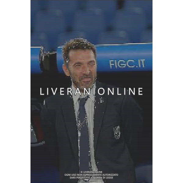 TVEM October 10, 2024 in Roma, Italy. Italy vs Belgium, UEFA Nations League 2024/25 League A Group A2 match - Olympic Stadium. In the pic: Italy Head of Delegation Gianluigi Buffon foto emmanuele mastrodonato-ag aldo liverani sas