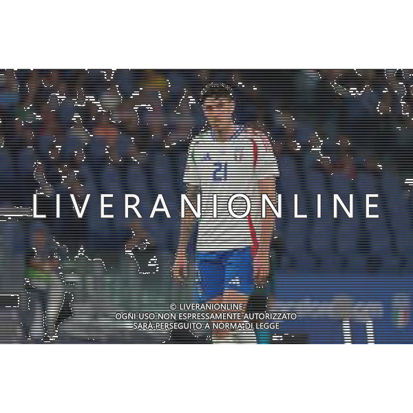 TVEM October 10, 2024 in Roma, Italy. Italy vs Belgium, UEFA Nations League 2024/25 League A Group A2 match - Olympic Stadium. In the pic: Alessandro Bastoni of Italy foto emmanuele mastrodonato-ag aldo liverani sas