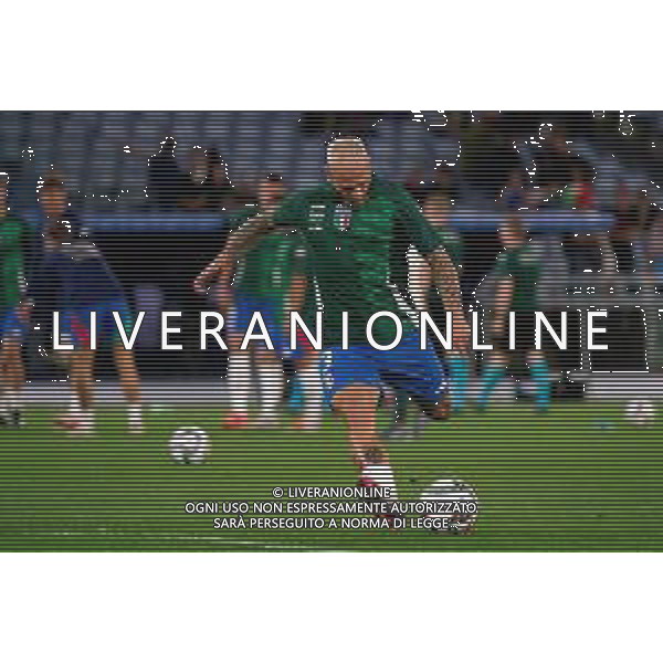 TVEM October 10, 2024 in Roma, Italy. Italy vs Belgium, UEFA Nations League 2024/25 League A Group A2 match - Olympic Stadium. In the pic: Federico Dimarco of Italy foto emmanuele mastrodonato-ag aldo liverani sas