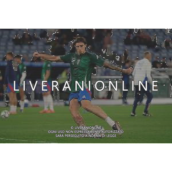 TVEM October 10, 2024 in Roma, Italy. Italy vs Belgium, UEFA Nations League 2024/25 League A Group A2 match - Olympic Stadium. In the pic: Riccardo Calafiori of Italy foto emmanuele mastrodonato-ag aldo liverani sas