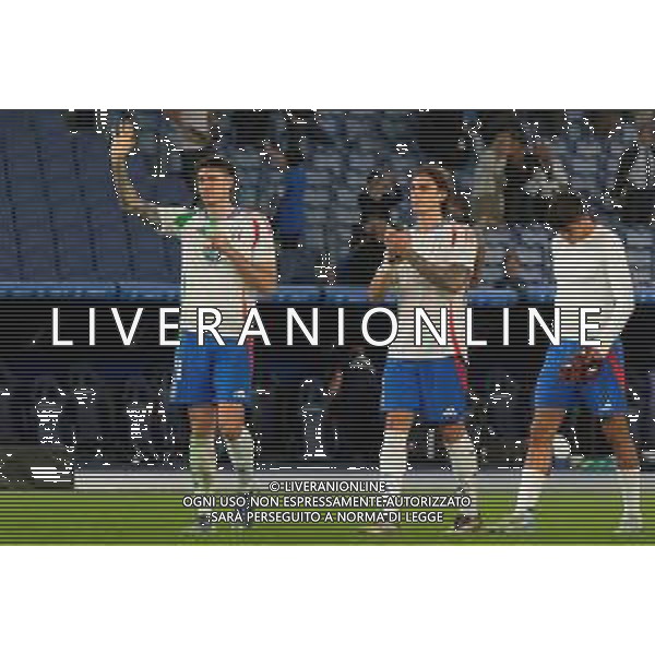 TVEM October 10, 2024 in Roma, Italy. Italy vs Belgium, UEFA Nations League 2024/25 League A Group A2 match - Olympic Stadium. In the pic: the Italy players greet the fans foto emmanuele mastrodonato-ag aldo liverani sas