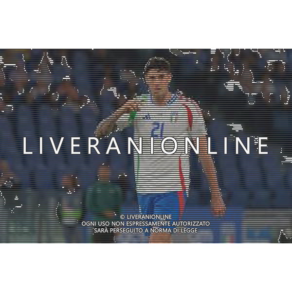 TVEM October 10, 2024 in Roma, Italy. Italy vs Belgium, UEFA Nations League 2024/25 League A Group A2 match - Olympic Stadium. In the pic: Alessandro Bastoni of Italy foto emmanuele mastrodonato-ag aldo liverani sas