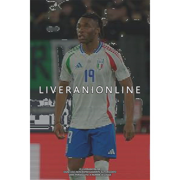 TVEM October 10, 2024 in Roma, Italy. Italy vs Belgium, UEFA Nations League 2024/25 League A Group A2 match - Olympic Stadium. In the pic: Destiny Udogie of Italy foto emmanuele mastrodonato-ag aldo liverani sas