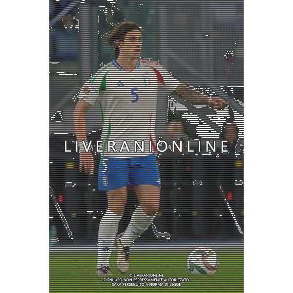 TVEM October 10, 2024 in Roma, Italy. Italy vs Belgium, UEFA Nations League 2024/25 League A Group A2 match - Olympic Stadium. In the pic: Riccardo Calafiori of Italy foto emmanuele mastrodonato-ag aldo liverani sas