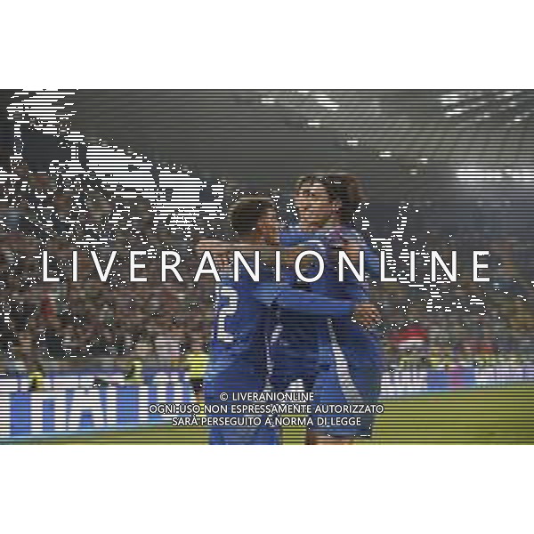 Giovani Di Lorenzo of Italy celebrates after scoring second goal during Italy vs Israel, matchday 4 of League A of Uefa Nations League 2025, game at Bluenergy stadium - stadio Friuli in Udine (UD), Italy, on October 14, 2024. (Photo by Davide Casentini)/AGENZIA ALDO LIVERANI SAS -TVDC ITALIA vs ISRAELE UEFA Nations League - 4a giornata Gruppo A2 - Udine 14.10.2024