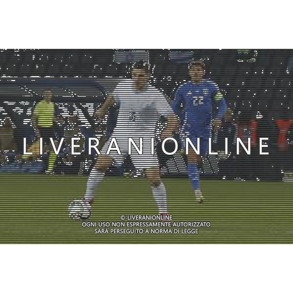 Oscar Gloukh of Israel kick the ball during Italy vs Israel, matchday 4 of League A of Uefa Nations League 2025, game at Bluenergy stadium - stadio Friuli in Udine (UD), Italy, on October 14, 2024. (Photo by Davide Casentini)/AGENZIA ALDO LIVERANI SAS -TVDC ITALIA vs ISRAELE UEFA Nations League - 4a giornata Gruppo A2 - Udine 14.10.2024