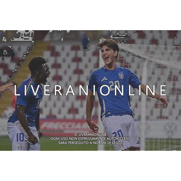 TVRG Italia vs Repubblica d’Irlanda nella foto Cesare Casadei (Italia) esultanza dopo il gol dell\'1 a 0 Trieste 15-10-2024 Stadio Nereo Rocco Campionato Europeo UEFA Under21 Girone di qualificazione Gruppo A - 10a giornata foto Roberto Garavaglia/Agenzia Aldo Liverani sas