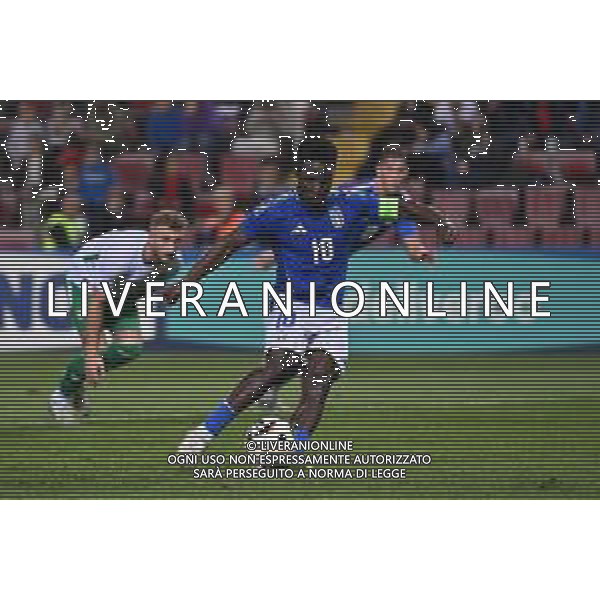 TVRG Italia vs Repubblica d’Irlanda nella foto Wilfried Gnonto (Italia) rigore sbagliato sull\'1 a 0 Italia Trieste 15-10-2024 Stadio Nereo Rocco Campionato Europeo UEFA Under21 Girone di qualificazione Gruppo A - 10a giornata foto Roberto Garavaglia/Agenzia Aldo Liverani sas