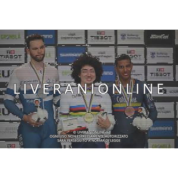 17-10-2024 World Championships Elite Track; Giornata 02; 2024, Japan; 2024, Israele; 2024, Colombia; Yamasaki, Kento; Yakovlev, Mikhail; Quintero Chavarro, Kevin Santiago; Velodromo Ballerup; ©SIROTTI/AGENZIA ALDO LIVERANI SAS