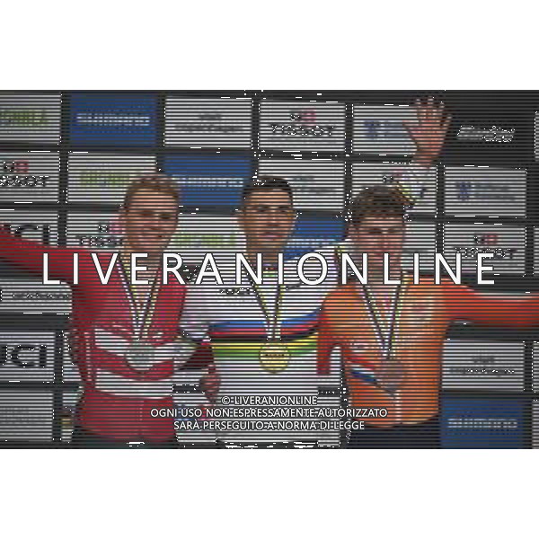 18-10-2024 World Championships Elite Track; Giornata 03; 2024, Spain; 2024, Danimarca; 2024, Olanda; Mora Vedri, Sebastian; Larsen, Niklas; Heijnen, Philip; Velodromo Ballerup; ©SIROTTI /AGENZIA ALDO LIVERANI SAS