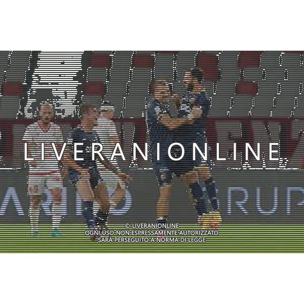 TVEM October 18, 2024 Bari, Italy - SSC Bari vs US Catanzaro - Italian soccer serie B 2024/25 - San Nicola Stadium. In the pic: Pietro Iemmello of US Catanzaro 1929 celebrates after scoring a goal with Andrea La Mantia of US Catanzaro 1929 ©Emmanuele Mastrodonato /AGENZIA ALDO LIVERANI SAS