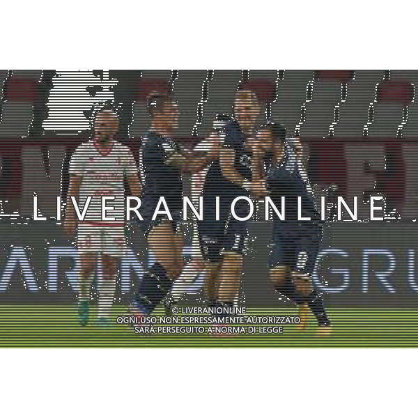 TVEM October 18, 2024 Bari, Italy - SSC Bari vs US Catanzaro - Italian soccer serie B 2024/25 - San Nicola Stadium. In the pic: Pietro Iemmello of US Catanzaro 1929 celebrates after scoring a goal with Andrea La Mantia of US Catanzaro 1929 ©Emmanuele Mastrodonato /AGENZIA ALDO LIVERANI SAS