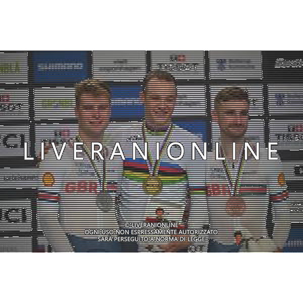 18-10-2024 World Championships Elite Track; Giornata 03; 2024, Lidl - Trek; 2024, Great Britain; Milan, Jonathan; Charlton, Josh; Bigham, Daniel; Velodromo Ballerup; ©SIROTTI /AGENZIA ALDO LIVERANI SAS