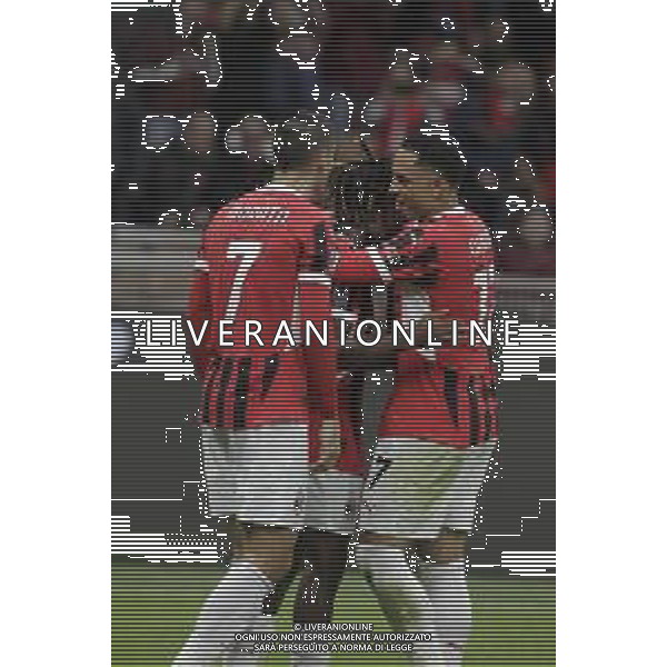 Esultanza dopogol Samuel Chukwueze con alvaro morata e Noah Okafor -MILAN - UDINESE CAMPIONATO CALCIO SERIE A 19.10.2024 ©PAOLO GIAMPIETRI - AGENZIA ALDO LIVERANI SAS