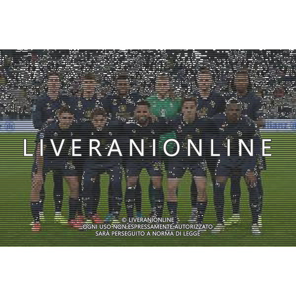 Torino 19.10.2024 Allianz Stadium @Manuela Viganti /Ag. Aldo Liverani sas Juventus vs Lazio Campionato Calcio Serie A Enilive 2024/2025 8a giornata Nella foto: la formazione della juventus da sx verso dx: dusan vlahovic, nicolò savona, juan cabal, michele di gregorio, federico gatti, khephren thuram, andrea cambiaso, manuel locatelli, douglas luiz, kenan yildiz, pierre kalulu