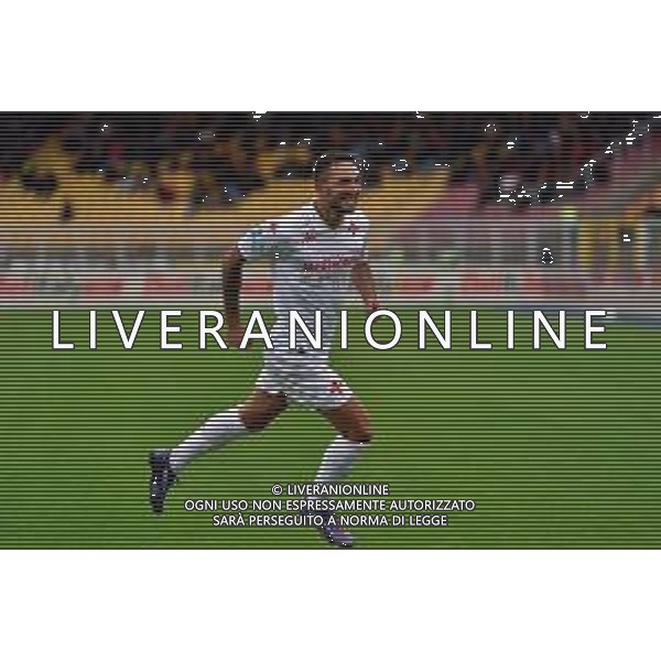 TVEM October 20, 2024 Lecce, Italy - US Lecce vs ACF Fiorentina - Italian soccer serie A 2024/25 - Via Del Mare Stadium. In the pic: Danilo Cataldi of Fiorentina celebrates after scoring a goal foto emmanuele mastrodonato-ag aldo liverani sas
