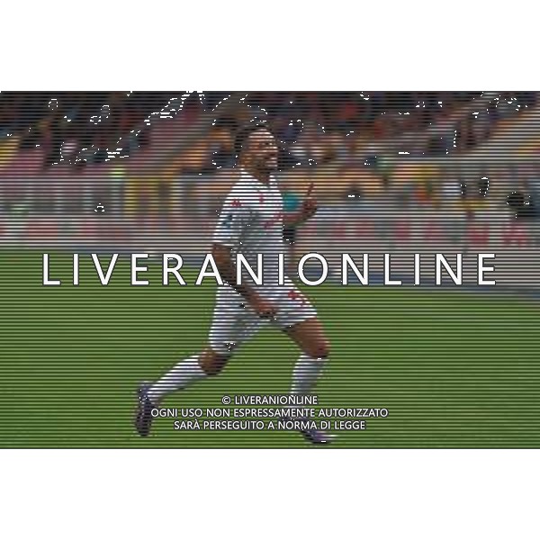 TVEM October 20, 2024 Lecce, Italy - US Lecce vs ACF Fiorentina - Italian soccer serie A 2024/25 - Via Del Mare Stadium. In the pic: Danilo Cataldi of Fiorentina celebrates after scoring a goal foto emmanuele mastrodonato-ag aldo liverani sas