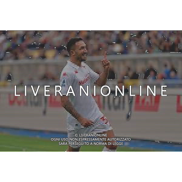 TVEM October 20, 2024 Lecce, Italy - US Lecce vs ACF Fiorentina - Italian soccer serie A 2024/25 - Via Del Mare Stadium. In the pic: Danilo Cataldi of Fiorentina celebrates after scoring a goal foto emmanuele mastrodonato-ag aldo liverani sas