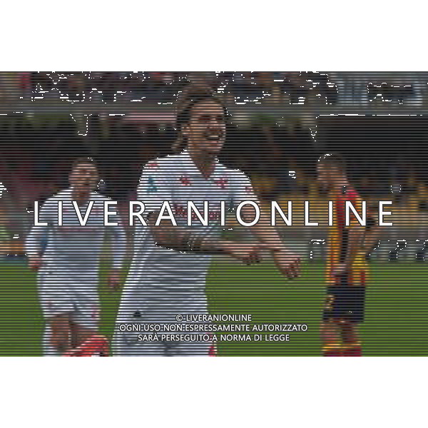 TVEM October 20, 2024 Lecce, Italy - US Lecce vs ACF Fiorentina - Italian soccer serie A 2024/25 - Via Del Mare Stadium. In the pic: Andrea Colpani of Fiorentina celebrates after scoring a goal foto emmanuele mastrodonato-ag aldo liverani sas