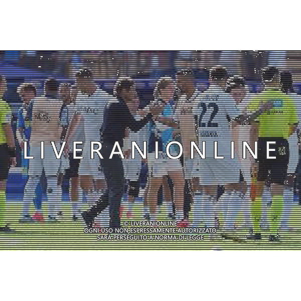Empoli - Napoli Campionato calcio Serie A 20.10.2024 nella foto: Esultanza fine gara Antonio Conte con i suoi giocatori Foto Mosca - AGENZIA ALDO LIVERANI SAS
