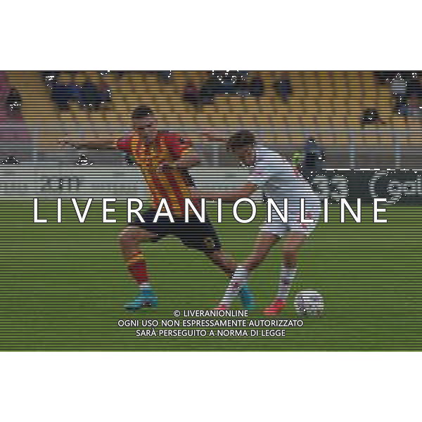 TVEM October 20, 2024 Lecce, Italy - US Lecce vs ACF Fiorentina - Italian soccer serie A 2024/25 - Via Del Mare Stadium. In the pic: Andrea Colpani of Fiorentina in action against Nikola Krstovic of US Lecce foto emmanuele mastrodonato-ag aldo liverani sas