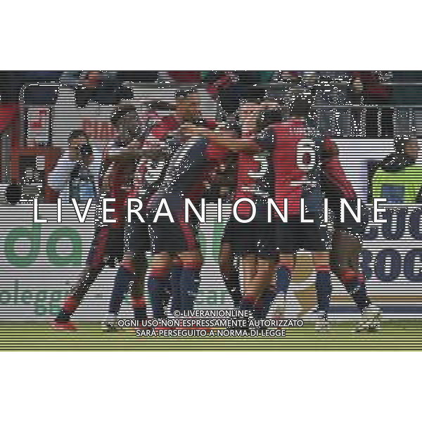20-10-2024. Cagliari calcio-F.C. Torino 8° giornata Serie A calcio Italia 2024/2025, stadio Unipol Domus Cagliari. Foto Salvatore Moi/Agenzia Aldo Liverani s.as. Nella foto: Gol ed esultanza del Cagliari contro Torino in casa allo stadio Unipol Domus. Segna:Nocolas Viola Cagliari ©MOI SALVATORE/AGENZIA ALDO LIVERANI SAS