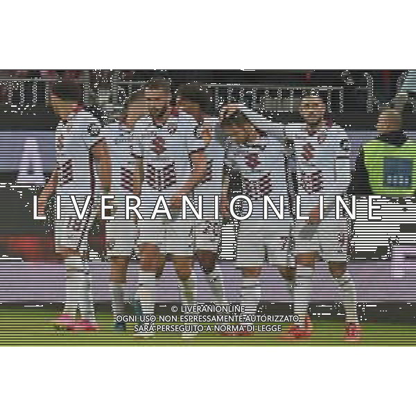 20-10-2024. Cagliari calcio-F.C. Torino 8° giornata Serie A calcio Italia 2024/2025, stadio Unipol Domus Cagliari. Foto Salvatore Moi/Agenzia Aldo Liverani s.as. Nella foto: Gol ed esultanza Torino contro Cagliari in trasferta allo stadio Unipol Domus. Segna:Karol Linetty Torino ©MOI SALVATORE/AGENZIA ALDO LIVERANI SAS