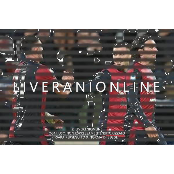 20-10-2024. Cagliari calcio-F.C. Torino 8° giornata Serie A calcio Italia 2024/2025, stadio Unipol Domus Cagliari. Foto Salvatore Moi/Agenzia Aldo Liverani s.as. Nella foto: Gol ed esultanza del Cagliari contro Torino in casa allo stadio Unipol Domus. Segna: autogol Saul Coco Torino ©MOI SALVATORE/AGENZIA ALDO LIVERANI SAS