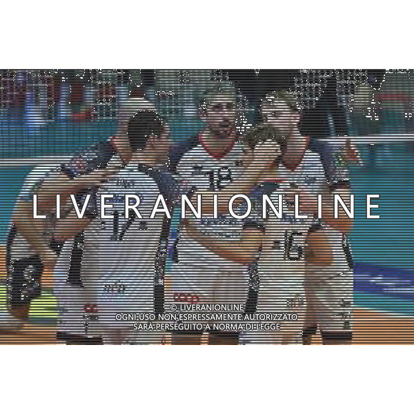 TVRG Monza vs Milano nella foto esultanza Powervolley Milano dopo un punto Monza 20-10-2024 Opiquad Arena Mint Vero Volley Monza vs Allianz Powervolley Milano SuperLega Credem Banca - 4a giornata regular season foto Roberto Garavaglia/Agenzia Aldo Liverani sas