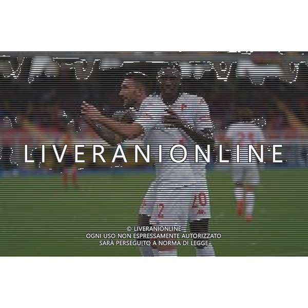 TVEM October 20, 2024 Lecce, Italy - US Lecce vs ACF Fiorentina - Italian soccer serie A 2024/25 - Via Del Mare Stadium. In the pic: Danilo Cataldi of Fiorentina celebrates after scoring a goal with Moise Kean of Fiorentina foto emmanuele mastrodonato-ag aldo liverani sas
