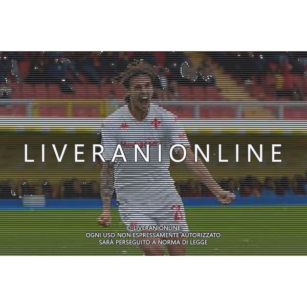 TVEM October 20, 2024 Lecce, Italy - US Lecce vs ACF Fiorentina - Italian soccer serie A 2024/25 - Via Del Mare Stadium. In the pic: Andrea Colpani of Fiorentina celebrates after scoring a goal foto emmanuele mastrodonato-ag aldo liverani sas