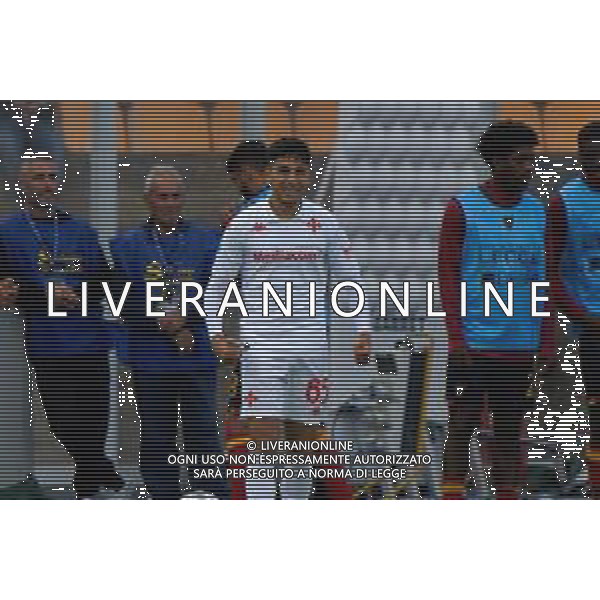 TVEM October 20, 2024 Lecce, Italy - US Lecce vs ACF Fiorentina - Italian soccer serie A 2024/25 - Via Del Mare Stadium. In the pic: Fabiano Parisi of Fiorentina celebrates after scoring a goal foto emmanuele mastrodonato-ag aldo liverani sas