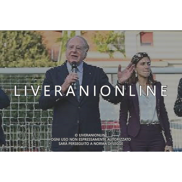 TVRG Campo Milan Madonna dei Poveri nella foto Paolo Scaroni presidente Milan e Martina Riva assessore sport comune di Milano Milano 21-10-2024 Inaugurazione presso l\'oratorio della Parrocchia Madonna dei Poveri del nuovo campo da calcio in erba artificiale realizzato con il contributo di Fondazione Milan, Fondazione SnaiTech e Fondazione Costruiamo il Futuro foto Roberto Garavaglia/Agenzia Aldo Liverani sas