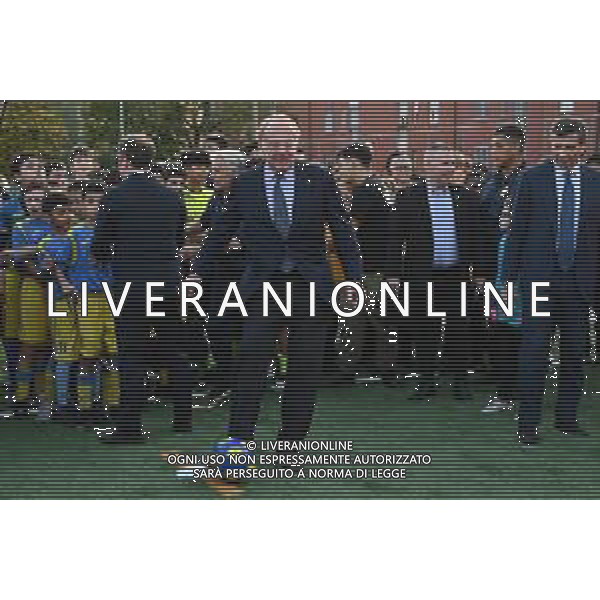 TVRG Campo Milan Madonna dei Poveri nella foto Paolo Scaroni presidente Milan Milano 21-10-2024 Inaugurazione presso l\'oratorio della Parrocchia Madonna dei Poveri del nuovo campo da calcio in erba artificiale realizzato con il contributo di Fondazione Milan, Fondazione SnaiTech e Fondazione Costruiamo il Futuro foto Roberto Garavaglia/Agenzia Aldo Liverani sas