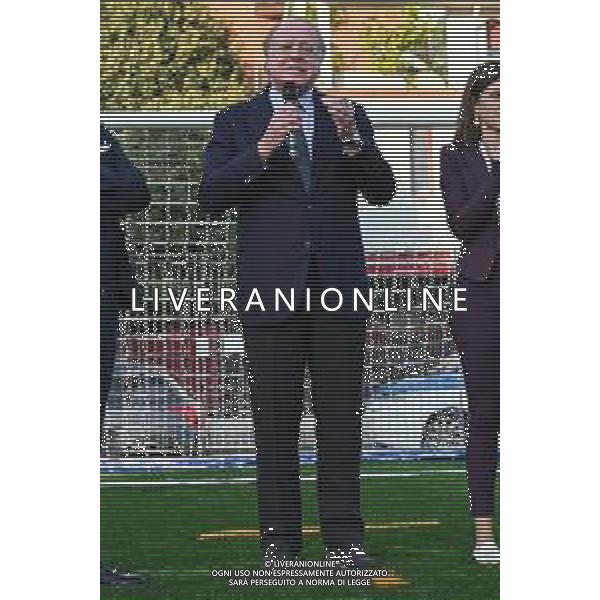 TVRG Campo Milan Madonna dei Poveri nella foto Paolo Scaroni presidente Milan Milano 21-10-2024 Inaugurazione presso l\'oratorio della Parrocchia Madonna dei Poveri del nuovo campo da calcio in erba artificiale realizzato con il contributo di Fondazione Milan, Fondazione SnaiTech e Fondazione Costruiamo il Futuro foto Roberto Garavaglia/Agenzia Aldo Liverani sas