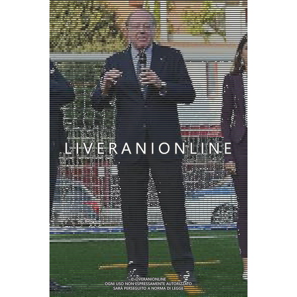 TVRG Campo Milan Madonna dei Poveri nella foto Paolo Scaroni presidente Milan Milano 21-10-2024 Inaugurazione presso l\'oratorio della Parrocchia Madonna dei Poveri del nuovo campo da calcio in erba artificiale realizzato con il contributo di Fondazione Milan, Fondazione SnaiTech e Fondazione Costruiamo il Futuro foto Roberto Garavaglia/Agenzia Aldo Liverani sas