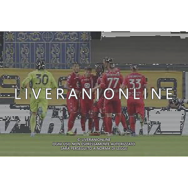 Alessandro Bianco of AC Monza celebrates after scoring during Hellas Verona FC vs AC Monza, 8° Serie A Enilive 2024-25 game at Marcantonio Bentegodi Stadium in Verona (VR), Italy, on October 21, 2024. (Photo by Davide Casentini) AG ALDO LIVERANI SAS