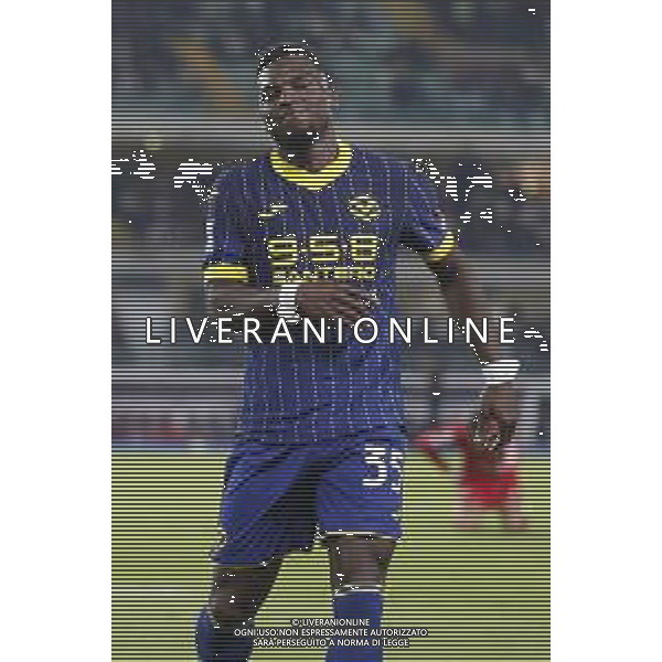 Daniel Mosquera of Hellas Verona FC expresses disappointment during Hellas Verona FC vs AC Monza, 8° Serie A Enilive 2024-25 game at Marcantonio Bentegodi Stadium in Verona (VR), Italy, on October 21, 2024. (Photo by Davide Casentini) AG ALDO LIVERANI SAS