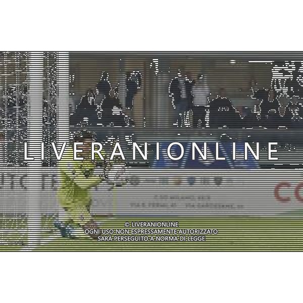 Stefano Turati of AC Monza makes a save during Hellas Verona FC vs AC Monza, 8° Serie A Enilive 2024-25 game at Marcantonio Bentegodi Stadium in Verona (VR), Italy, on October 21, 2024. (Photo by Davide Casentini) AG ALDO LIVERANI SAS