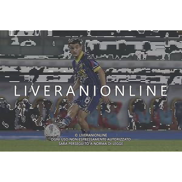 Reda Belahyane of Hellas Verona FC play the ball during Hellas Verona FC vs AC Monza, 8° Serie A Enilive 2024-25 game at Marcantonio Bentegodi Stadium in Verona (VR), Italy, on October 21, 2024. (Photo by Davide Casentini) AG ALDO LIVERANI SAS