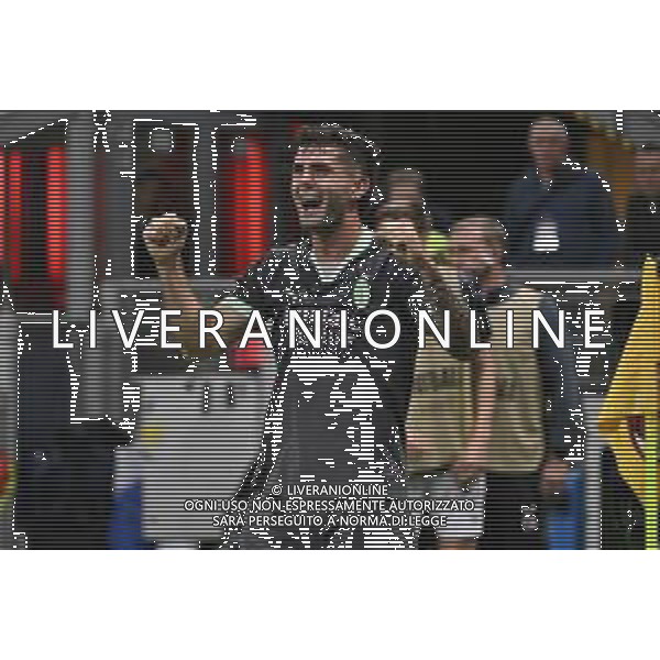 Milan vs Club Brugge nella foto Christian Mate Pulisic (Milan) esultanza dopo il gol dell\'1 a 0 Milano 22-10-2024 Stadio Giuseppe Meazza - San Siro UEFA Champions League fase a girone unico - 3a giornata foto Roberto Garavaglia/Agenzia Aldo Liverani sas-AGENZIA ALDO LIVERANI SAS