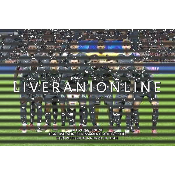 Milan vs Club Brugge nella foto formazione Milan, in piedi da SX Rafael Leao, Youssouf Fofana, Ruben Loftus-Cheek, Mike Maignan e Matteo Gabbia; in basso da SX Fikayo Tomori, Tijjani Reijnders, Theo Hernandez, Emerson Royal, Christian Mate Pulisic e Alvaro Morata Milano 22-10-2024 Stadio Giuseppe Meazza - San Siro UEFA Champions League fase a girone unico - 3a giornata foto Roberto Garavaglia/Agenzia Aldo Liverani sas