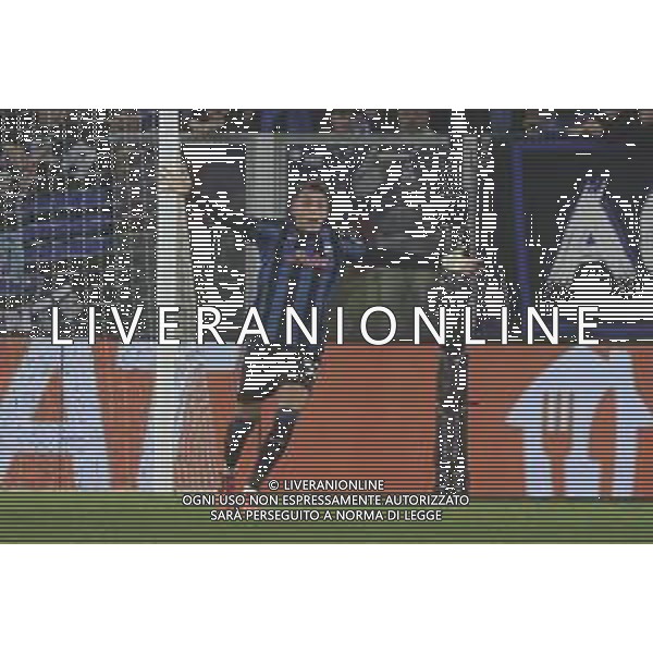 Mateo Retegui of Atalanta BC gestures during Atalanta BC vs Celtic FC, 3° round of Chanpions League 2024-25, game at Gewiss stadium in Bergamo (BG), Italy, on October 23, 2024. (Photo by Davide Casentini) AG ALDO LIVERANI SAS