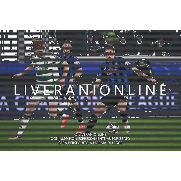 TVRG Atalanta vs Celtic nella foto Liam Scales (Celtic) e Nicolò Zaniolo (Atalanta) Bergamo 23-10-2024 Gewiss Stadium UEFA Champions League fase a girone unico - 3a giornata foto Roberto Garavaglia/Agenzia Aldo Liverani sas