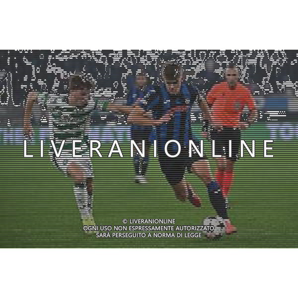 TVRG Atalanta vs Celtic nella foto Arne Engels (Celtic) SX e Charles de Ketelaere (Atalanta) DX Bergamo 23-10-2024 Gewiss Stadium UEFA Champions League fase a girone unico - 3a giornata foto Roberto Garavaglia/Agenzia Aldo Liverani sas