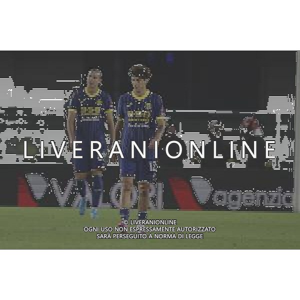 Hellas Verona players expresses disappointment afther Dany Mota Carvalho of AC Monza goal during Hellas Verona FC vs AC Monza, 8° Serie A Enilive 2024-25 game at Marcantonio Bentegodi Stadium in Verona (VR), Italy, on October 21, 2024. (Photo by Davide Casentini) /AGENZIA ALDO LIVERANI SAS